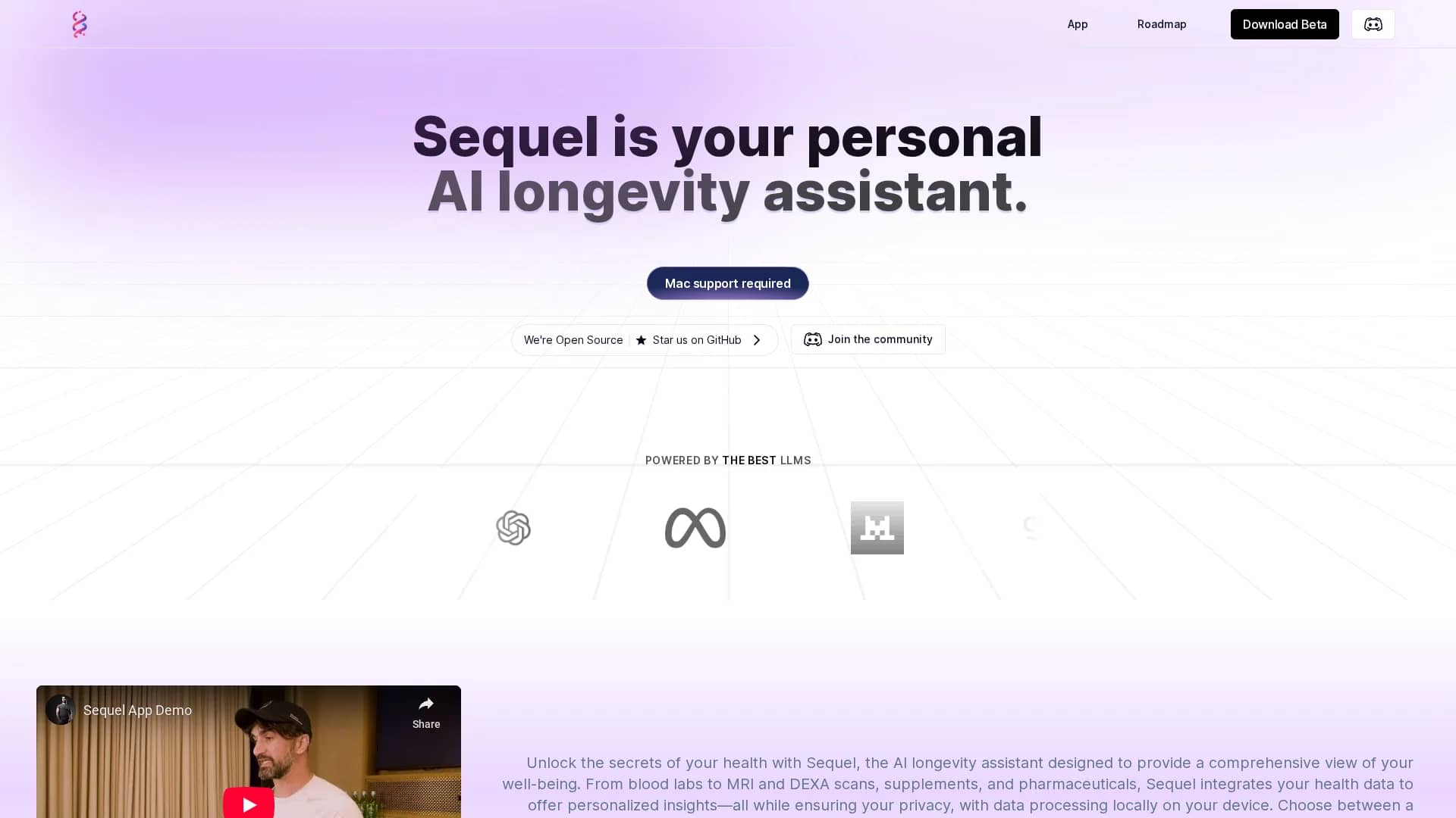 sequel-ai homepage