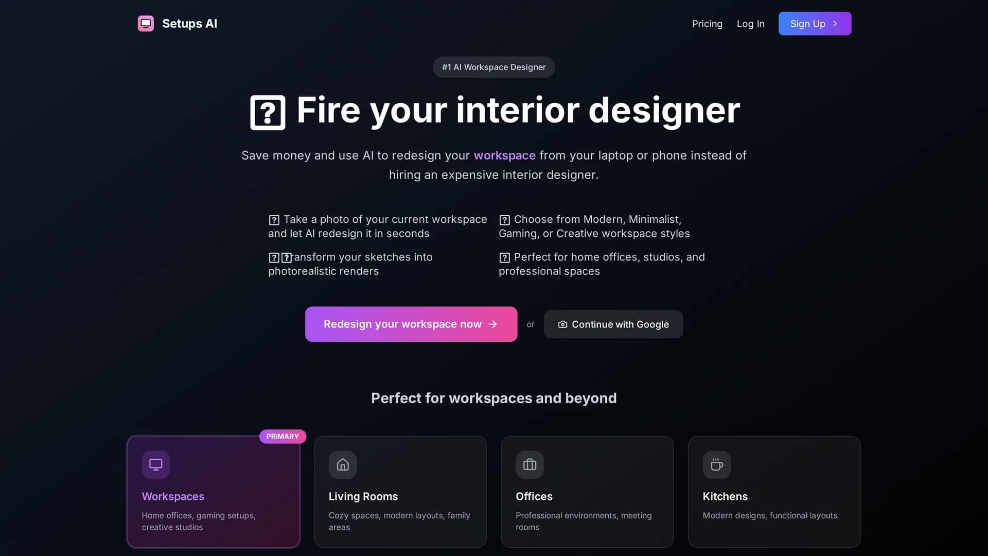 setups-ai homepage