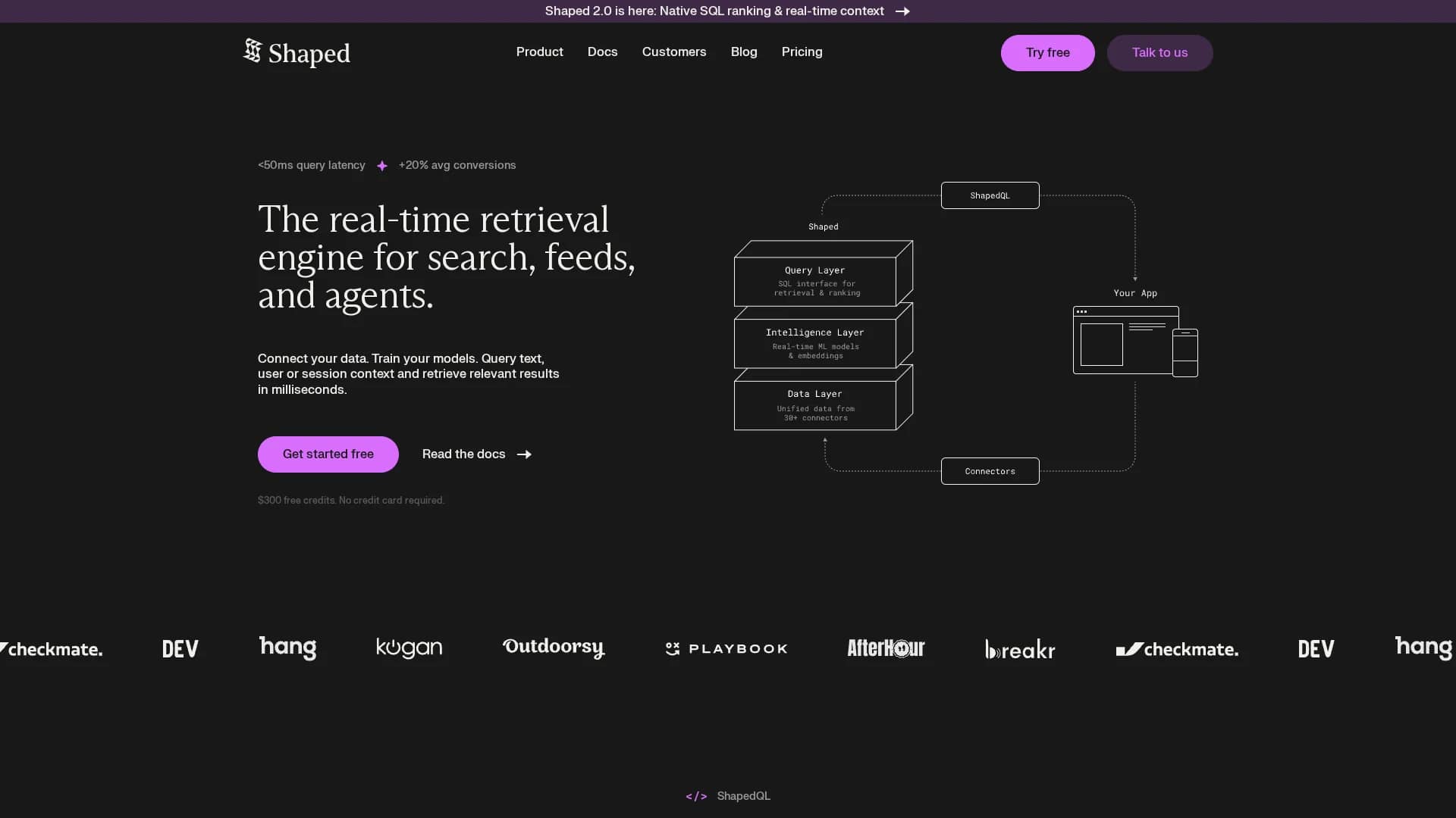 shaped homepage