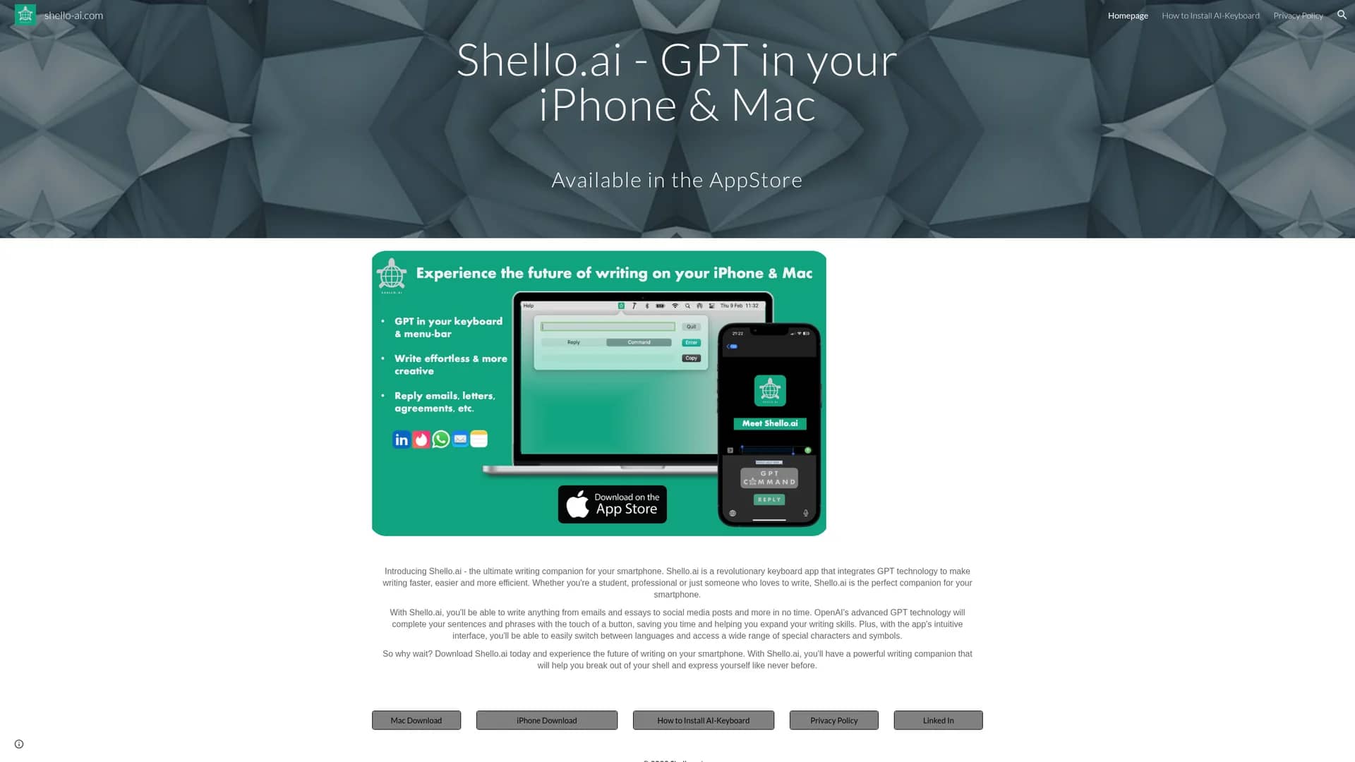 shello-ai homepage
