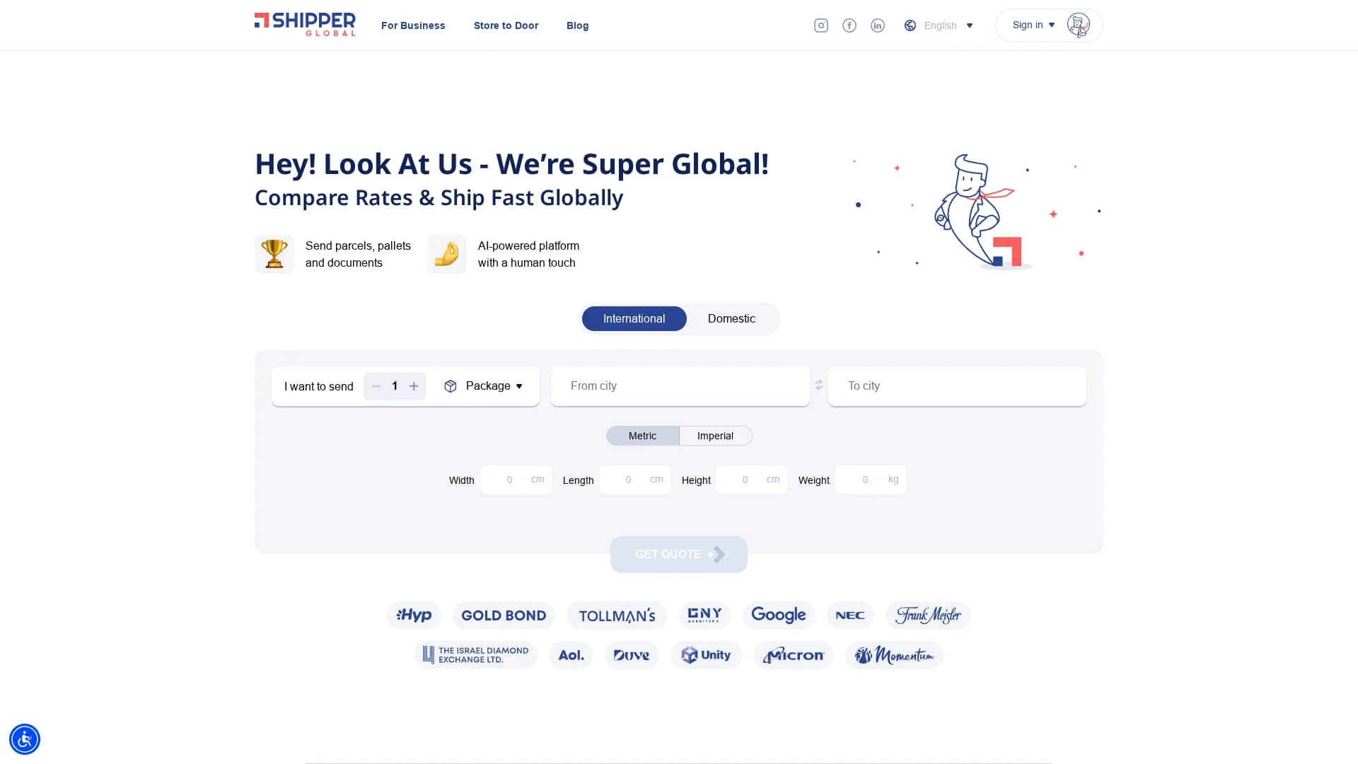 shipper-global homepage