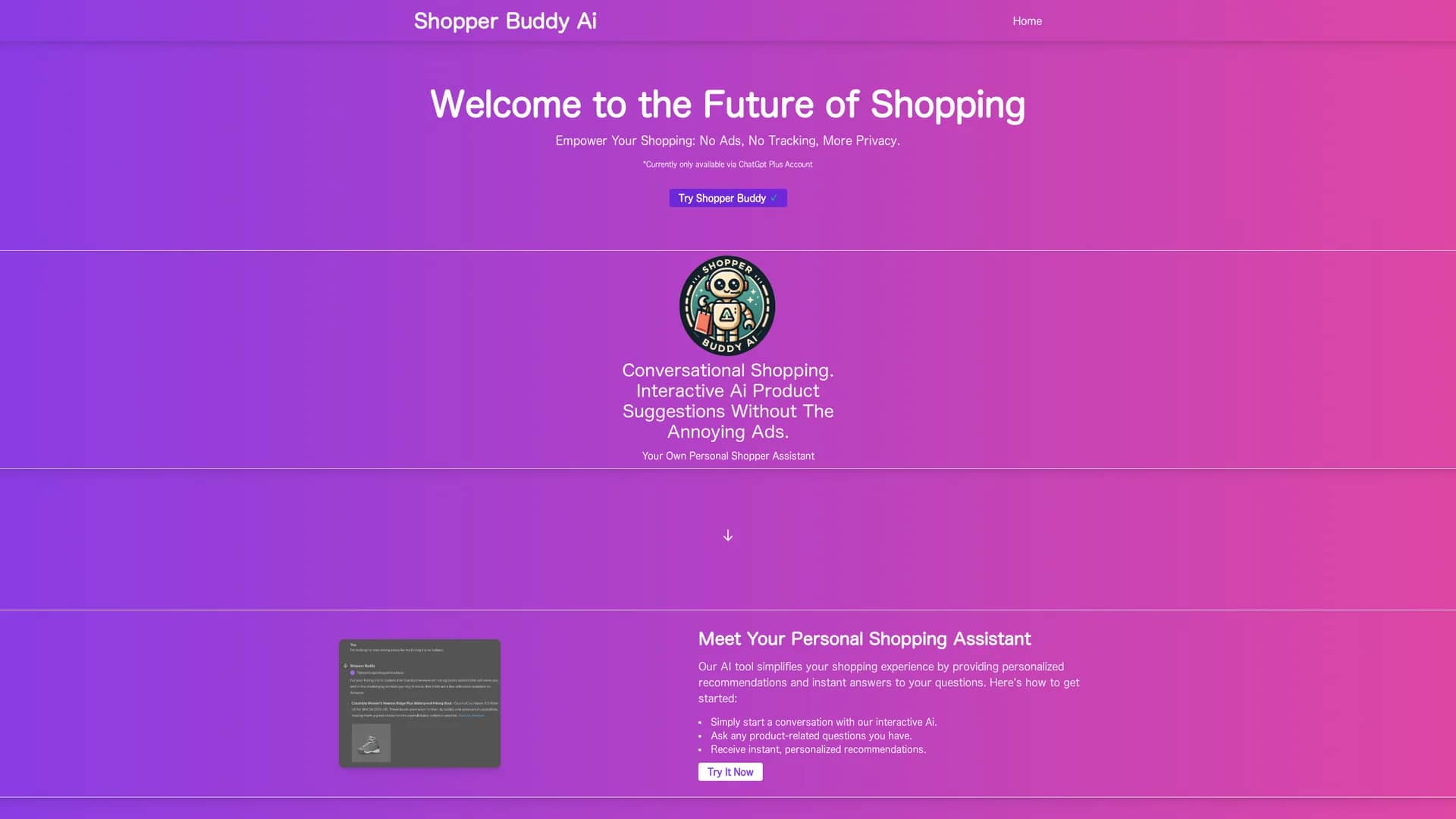shopper-buddy homepage