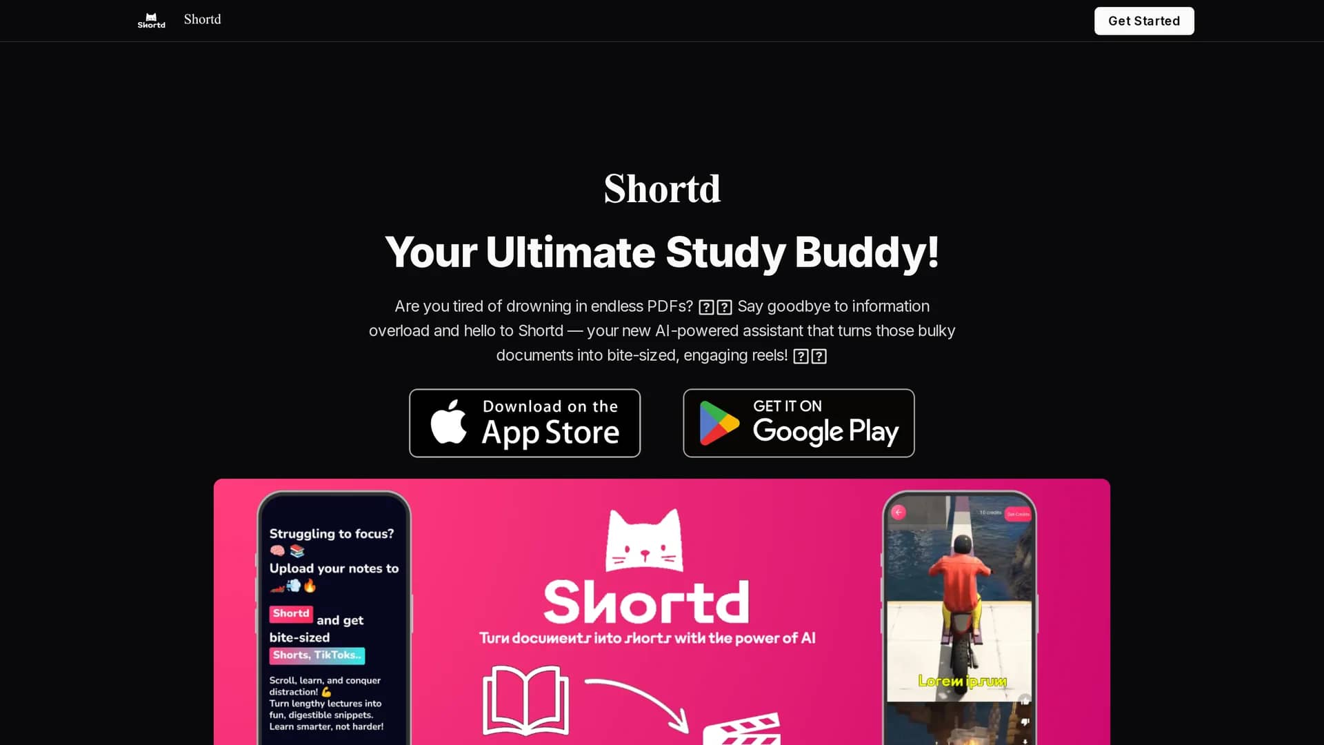 shortd-io homepage