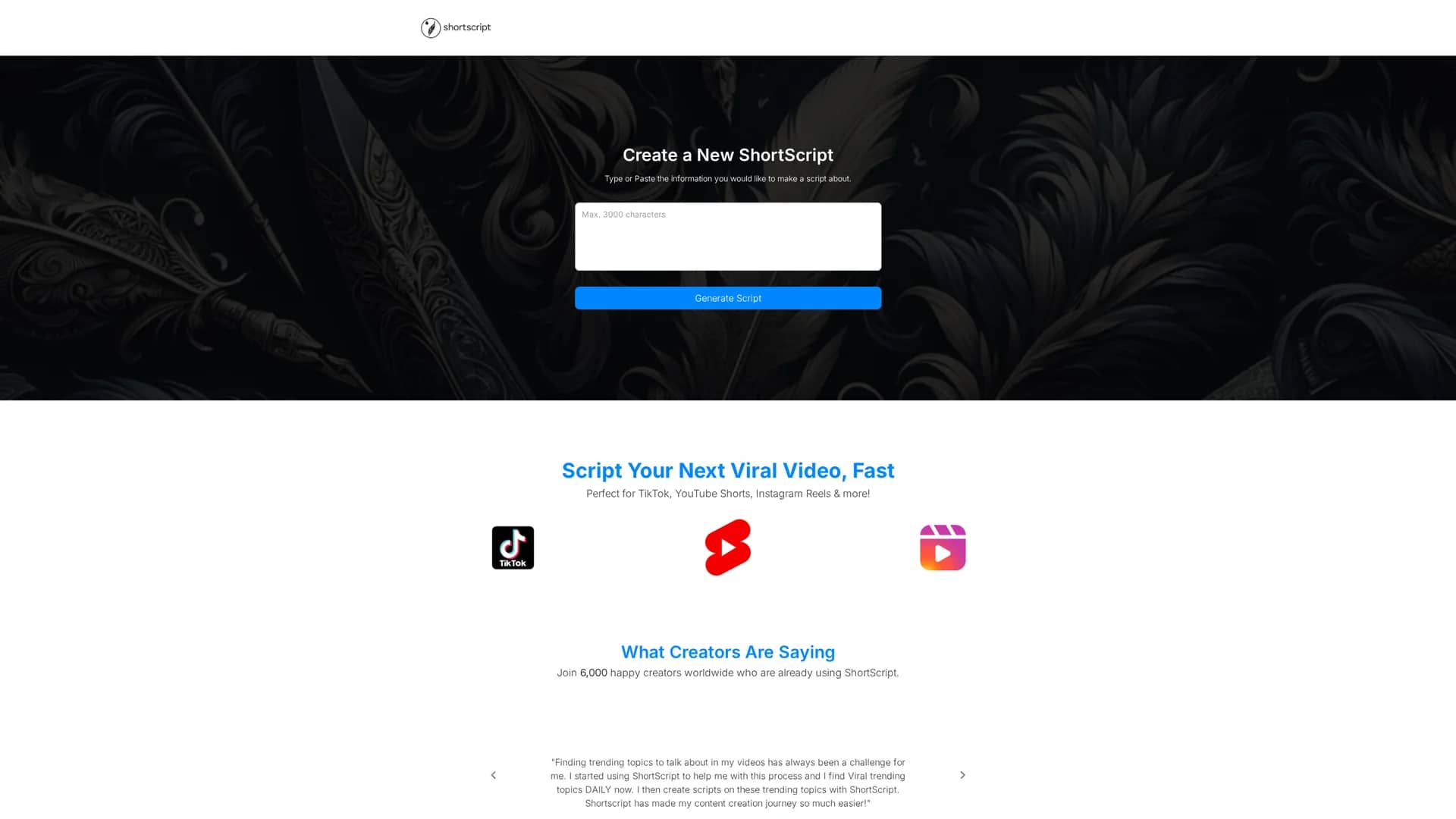 shortscript homepage