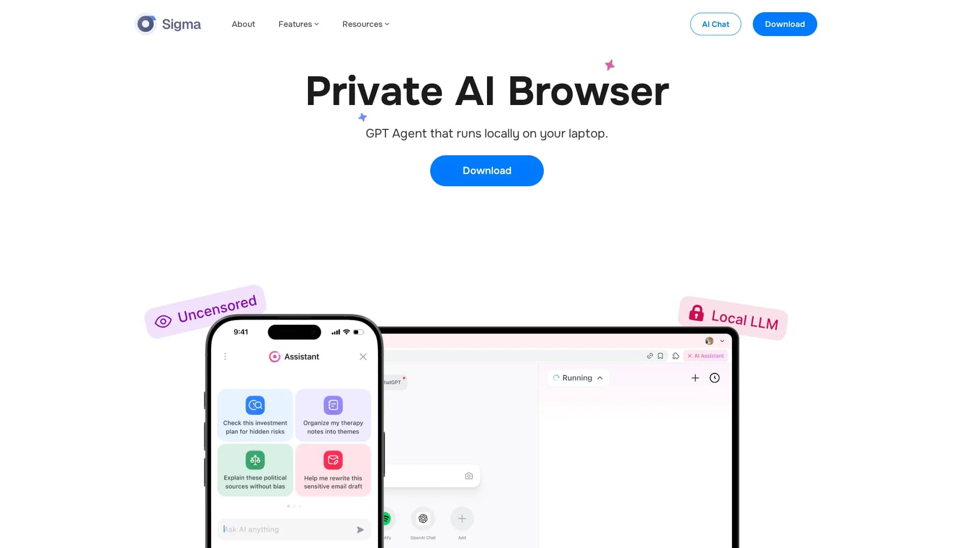 sigma-browser homepage