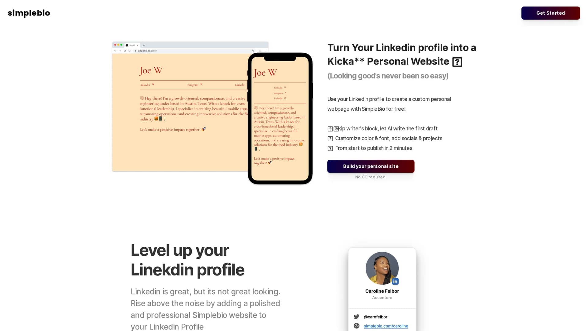 simplebio homepage