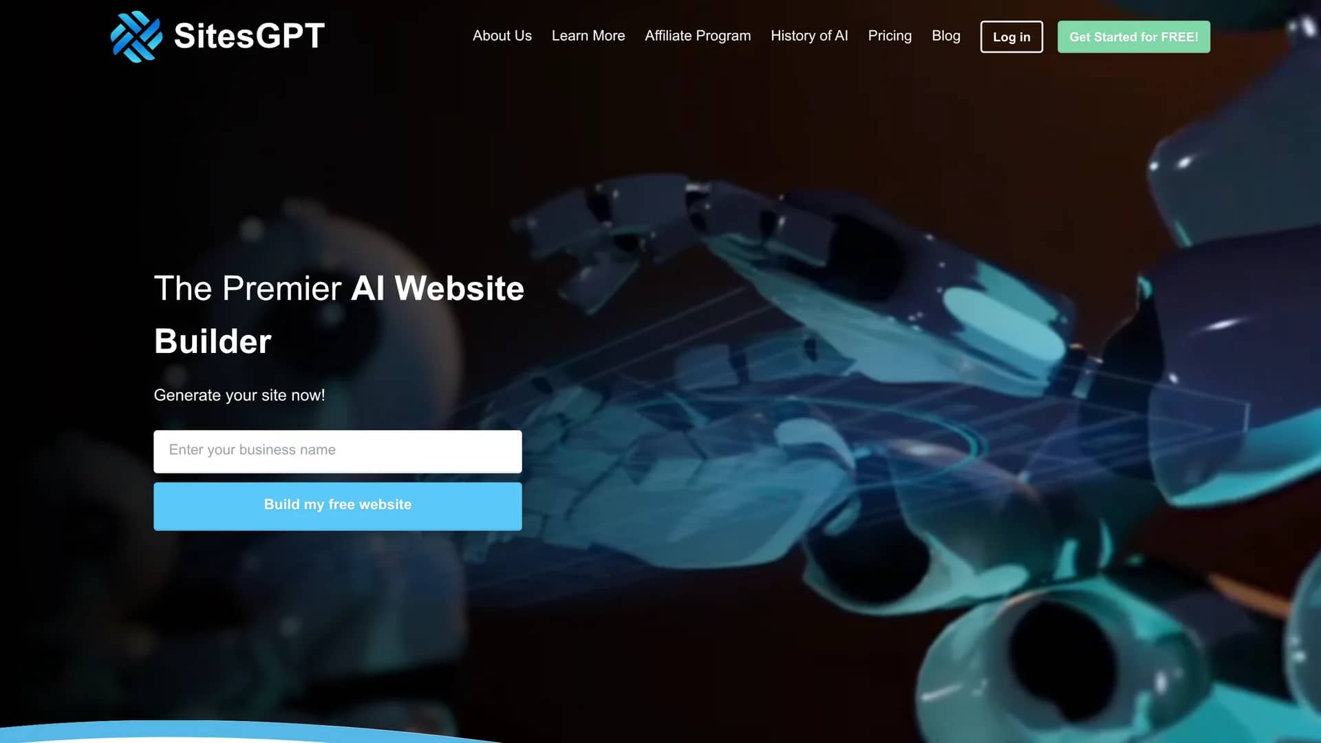 sitesgpt-com homepage