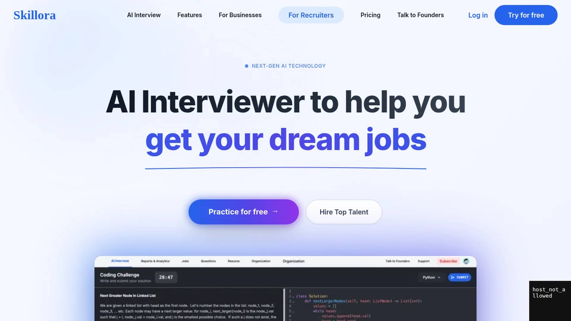 skillora homepage