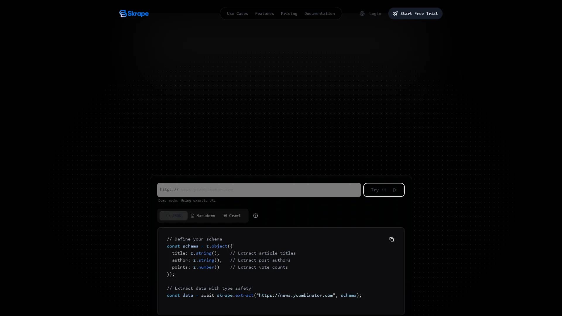 skrape homepage