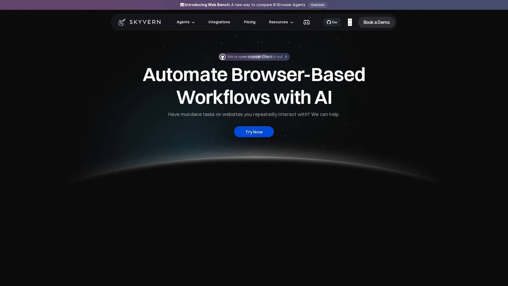 skyvern homepage