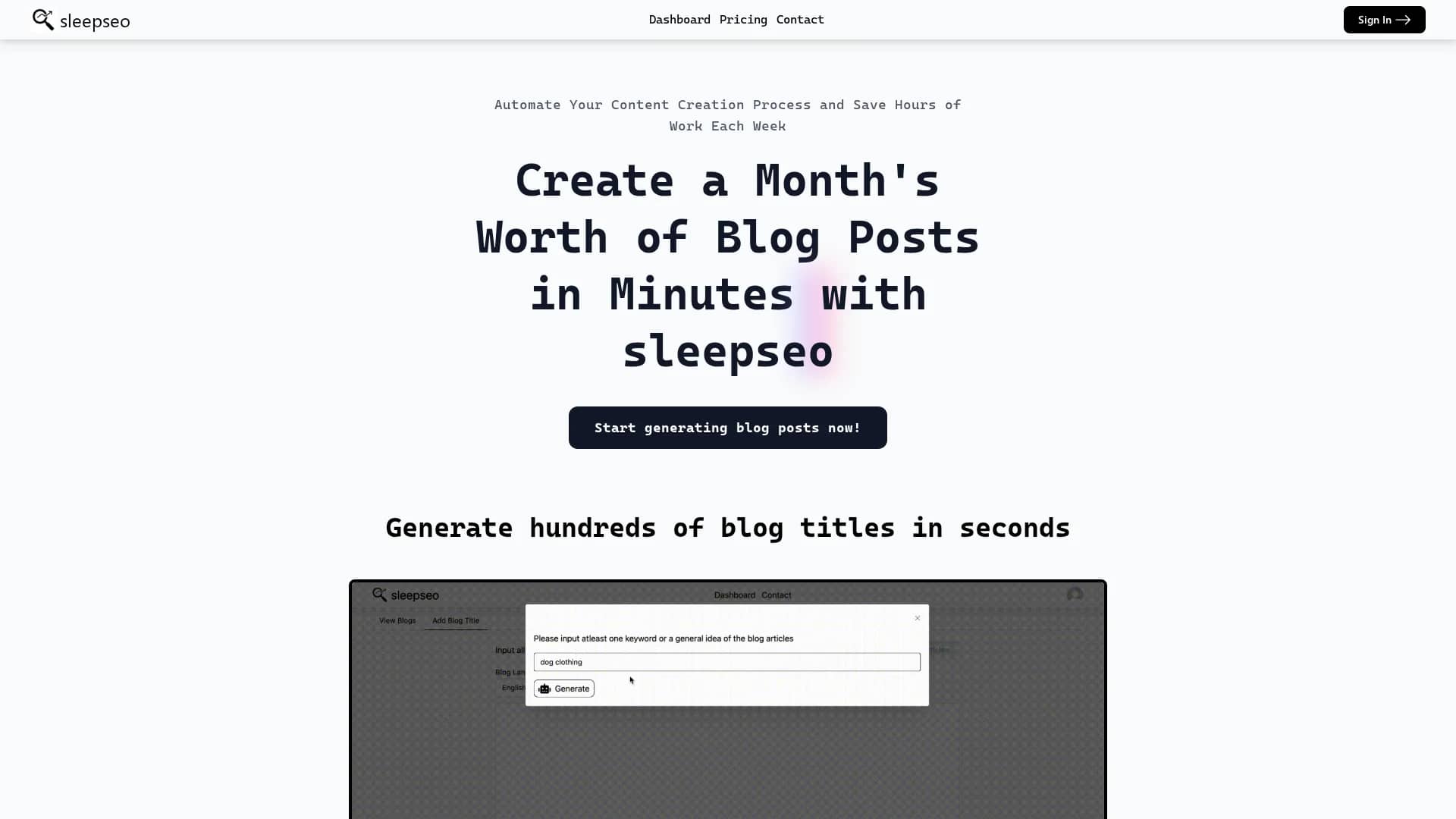 sleepseo homepage