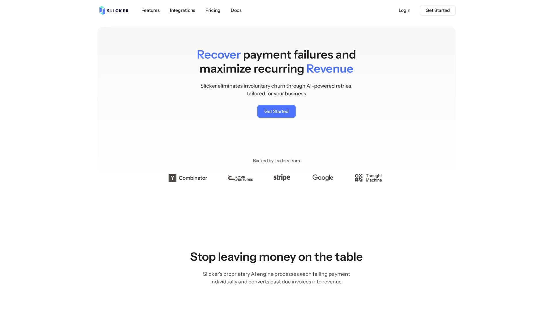slicker homepage