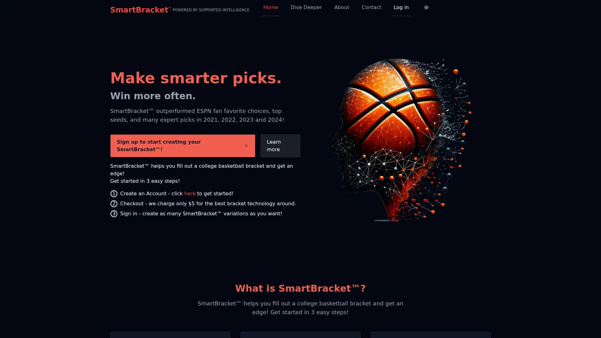 smart-bracket homepage