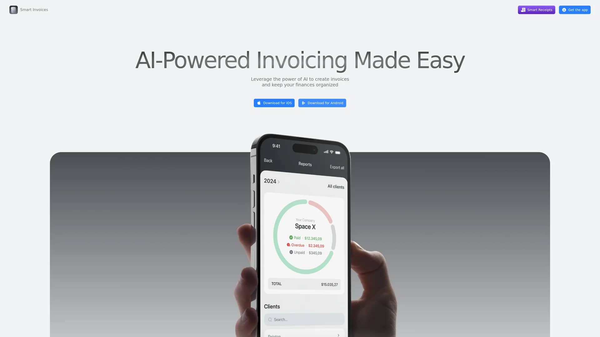 smart-invoices homepage