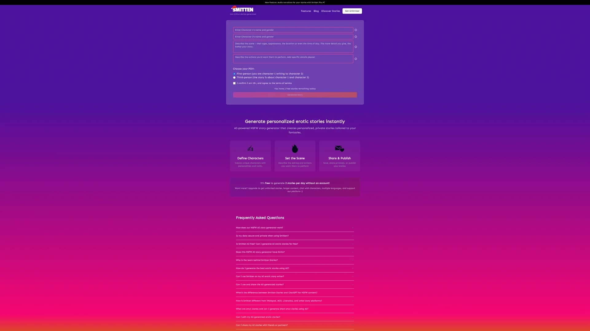 smitten-stories homepage