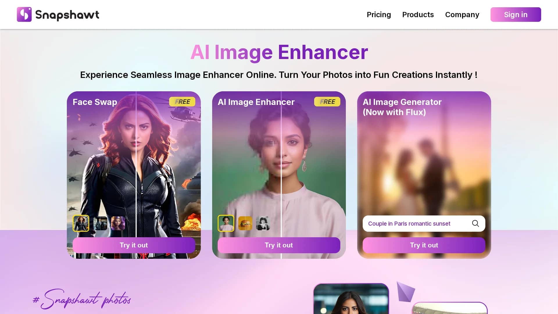 snapshawt homepage