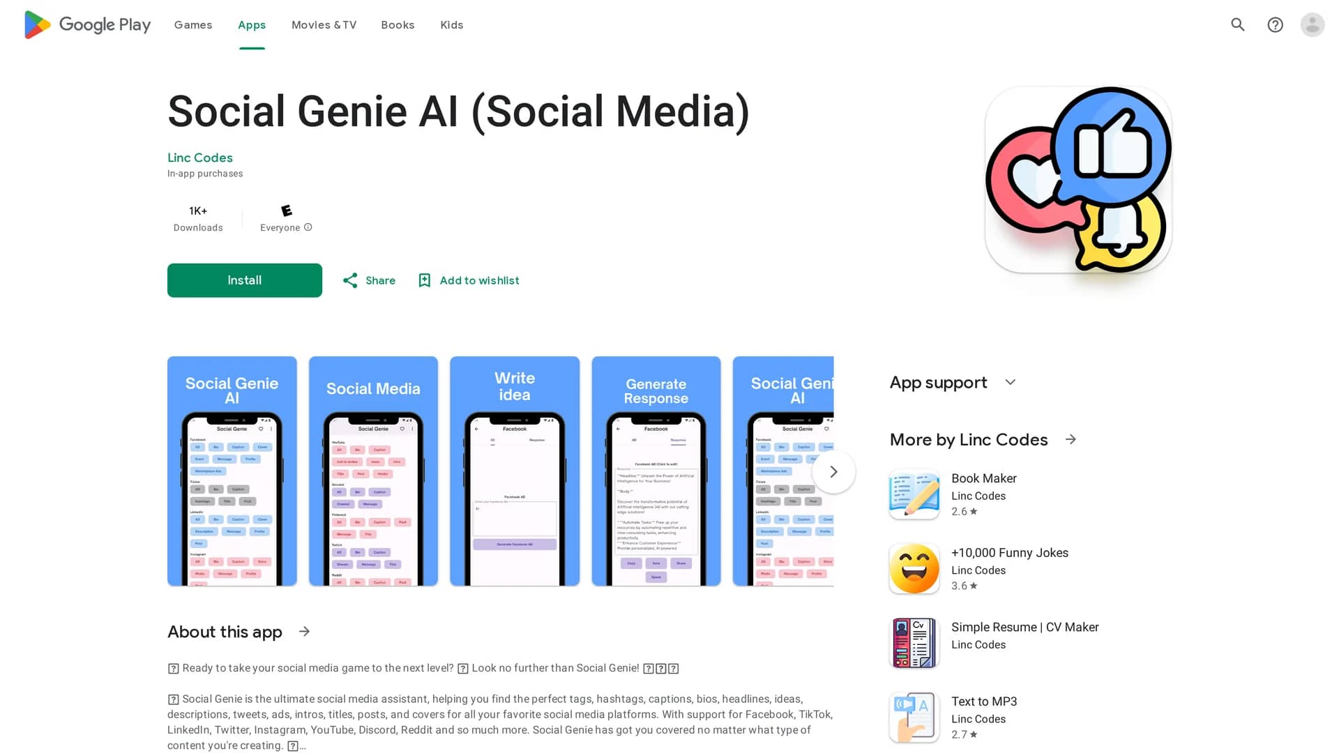 social-genie-ai homepage