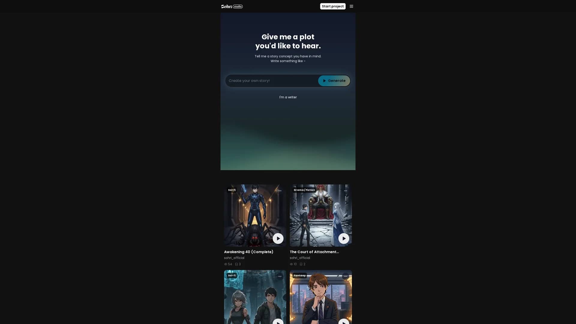 sohri-studio homepage