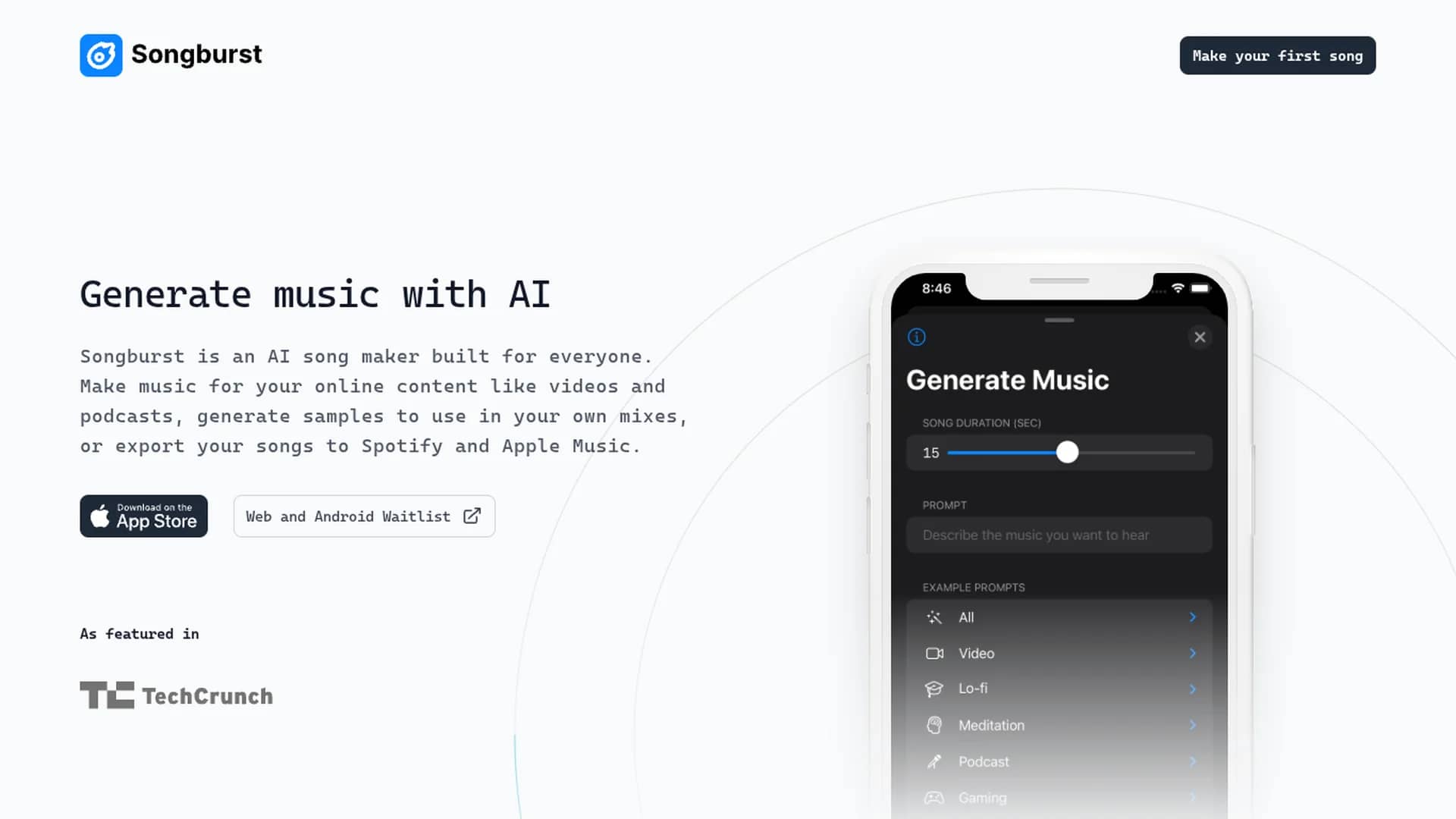 songburst homepage