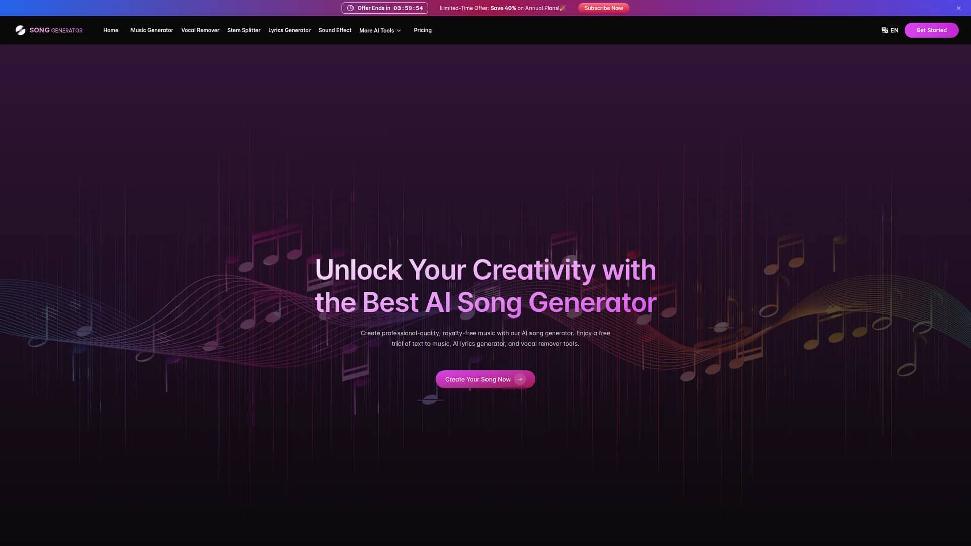 songgenerator-io homepage