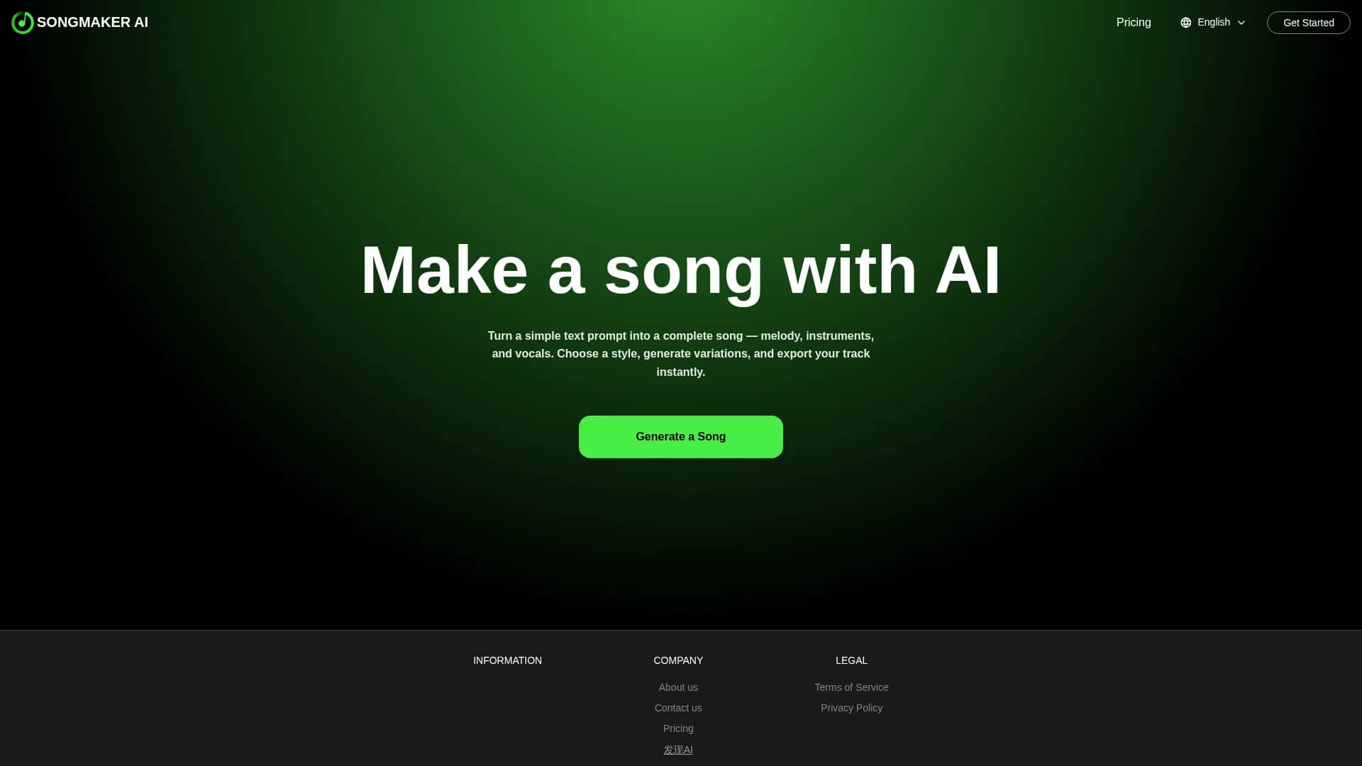 songmaker-ai homepage