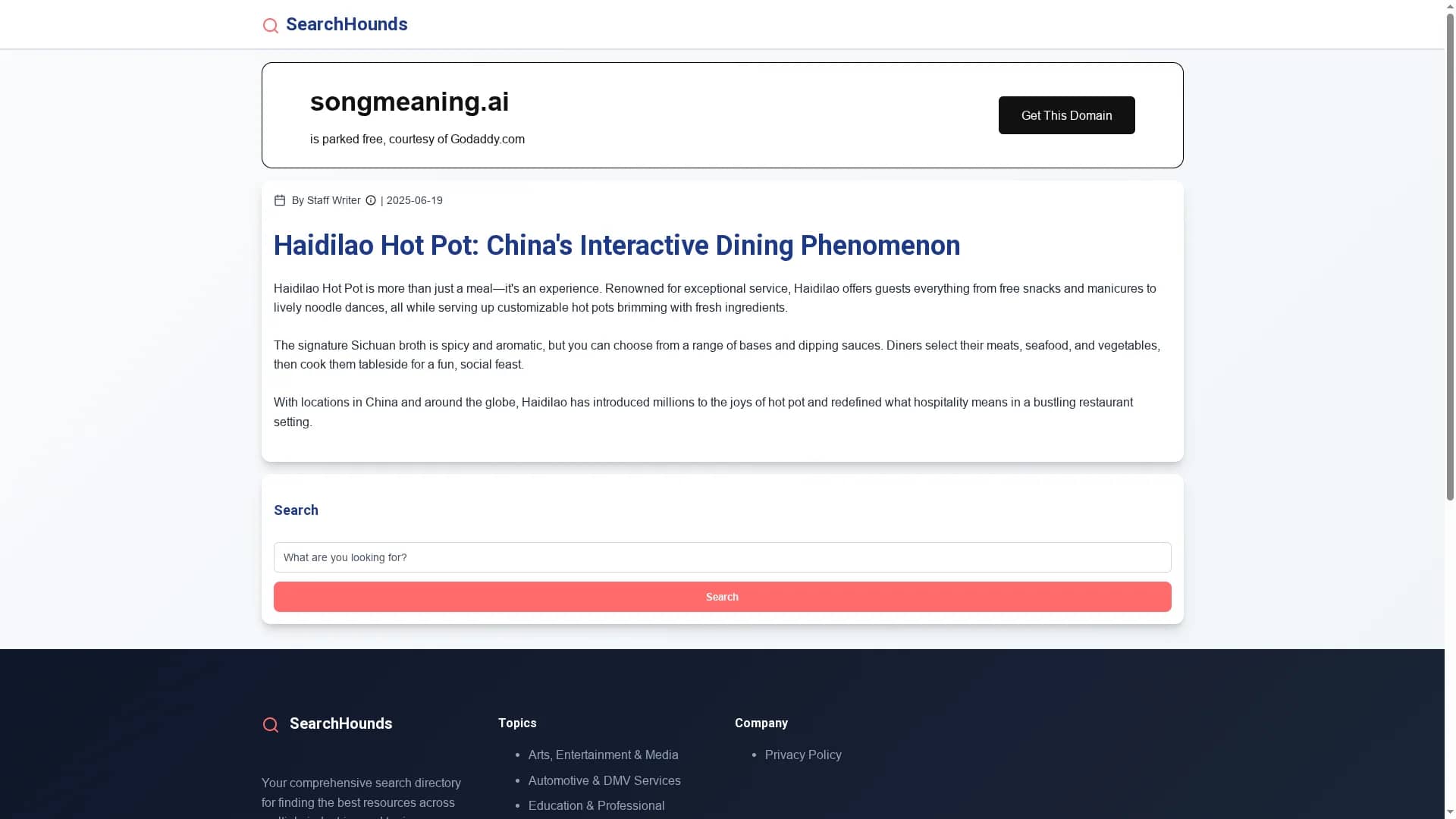 songmeaning-ai homepage