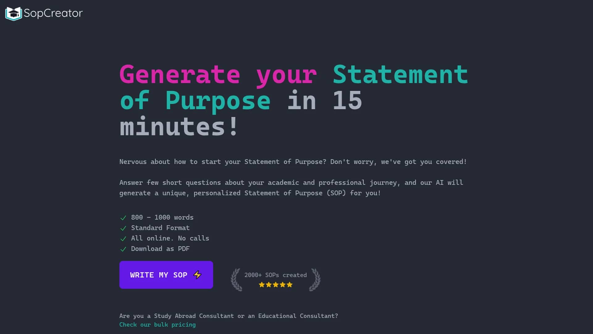 sopcreator homepage
