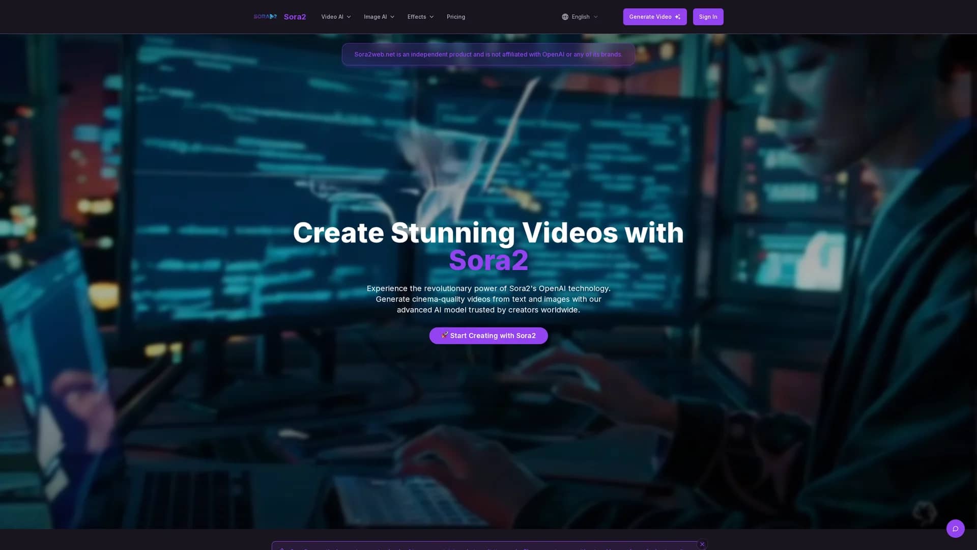 sora2web homepage
