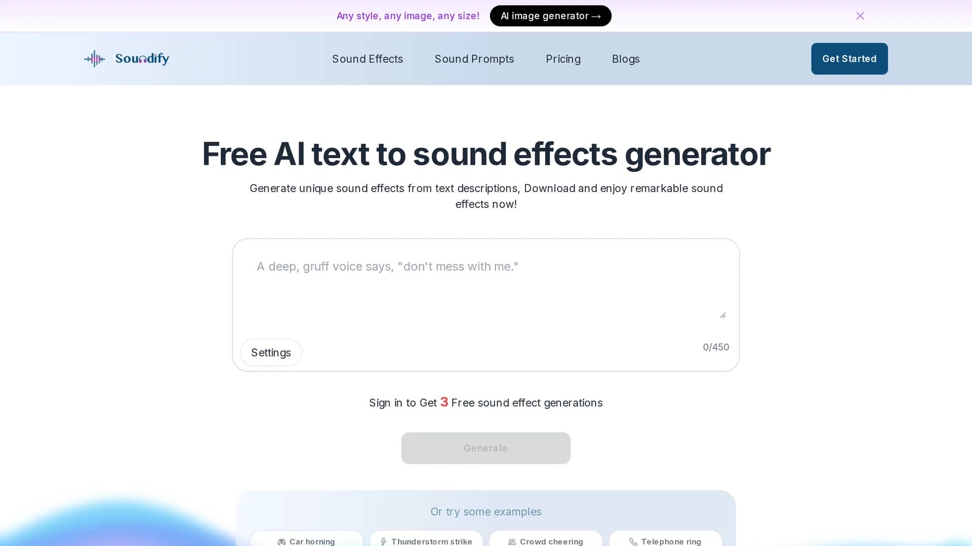 soundify homepage