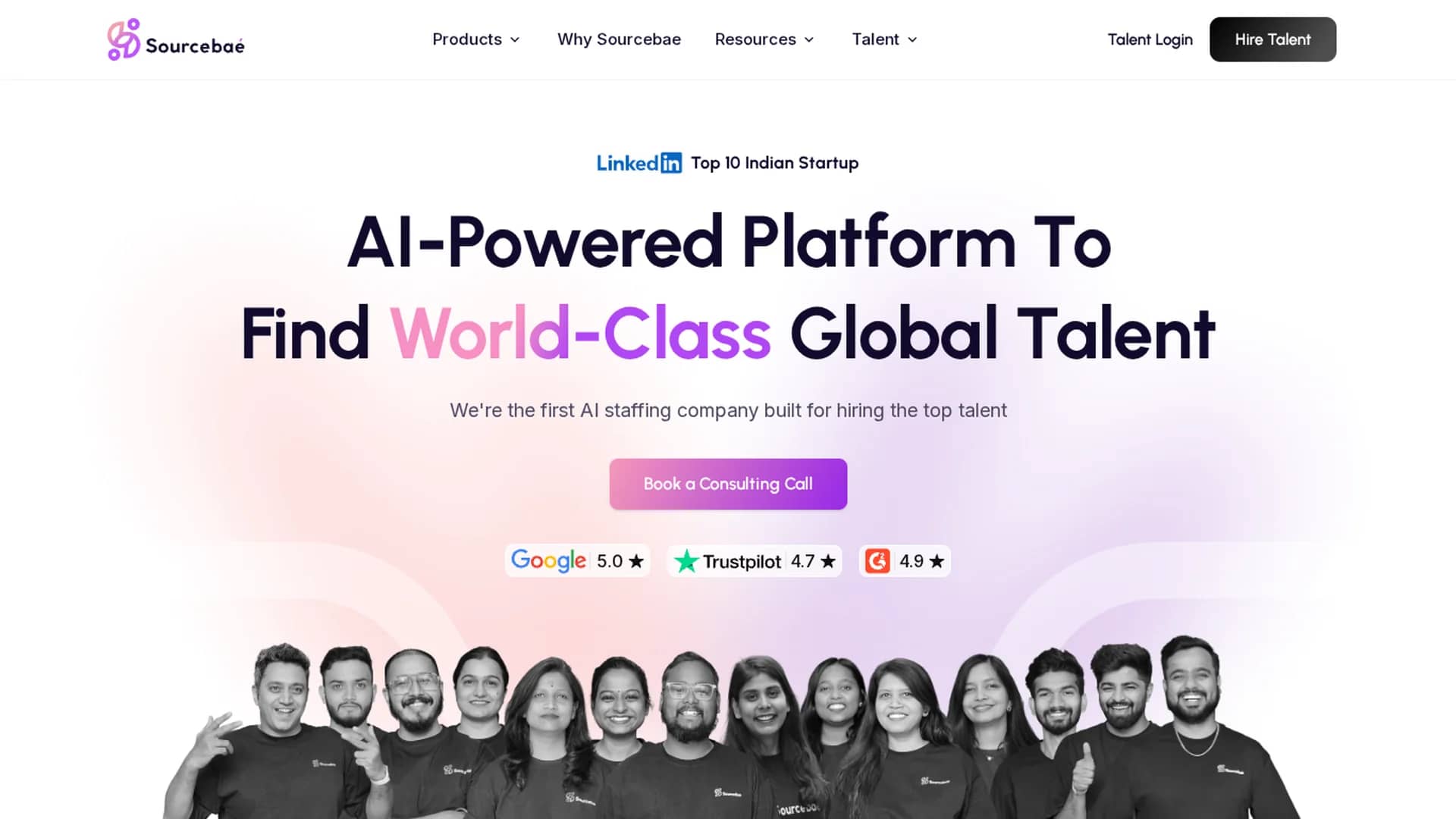 sourcebae homepage