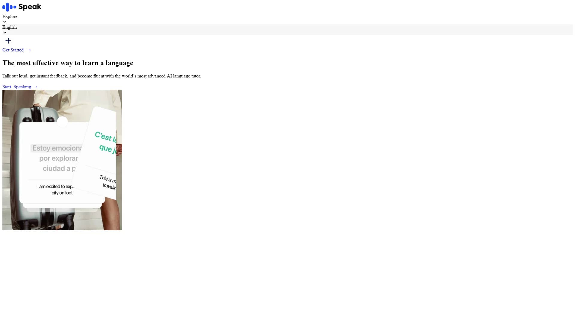 speak homepage