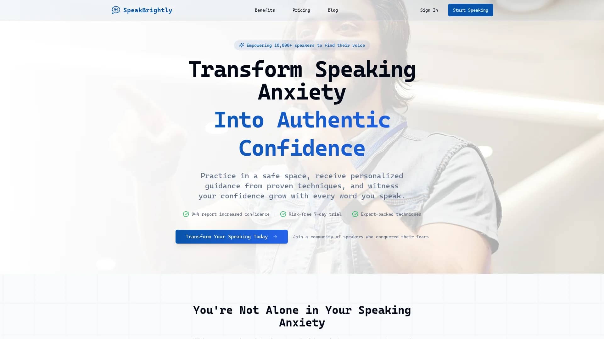 speakbrightly homepage