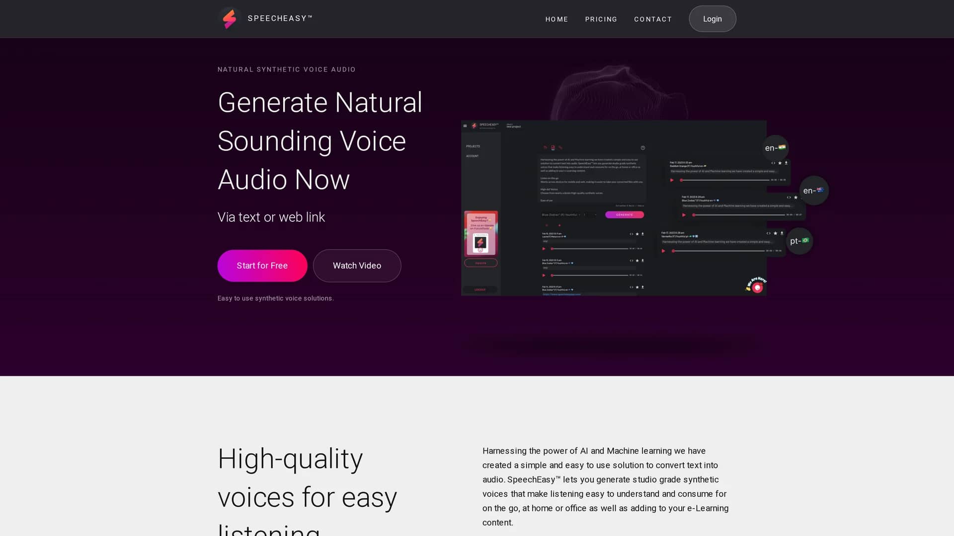speecheasy homepage