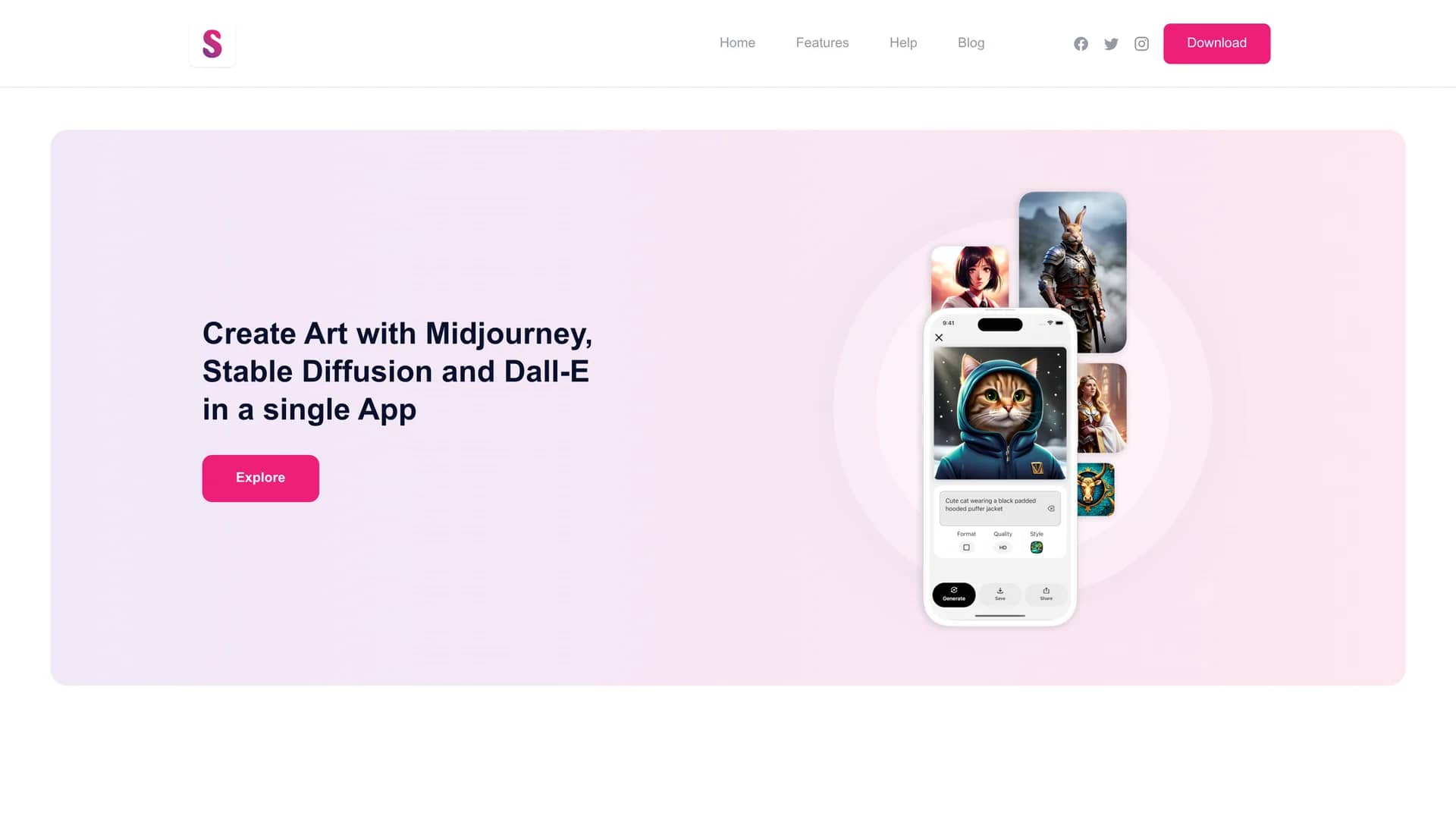 splend-ai-art-generator-nft homepage