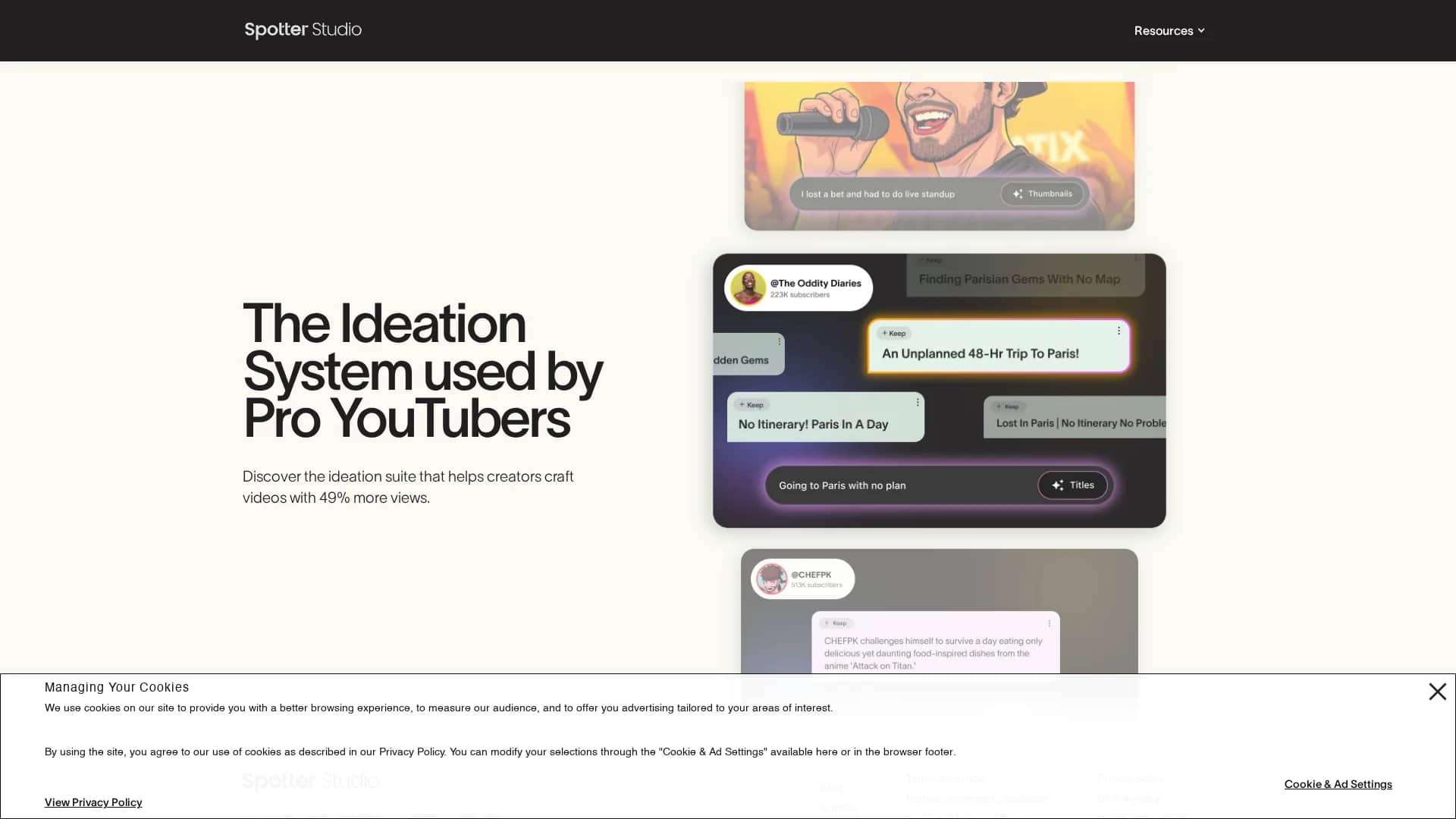 spotter-studio homepage