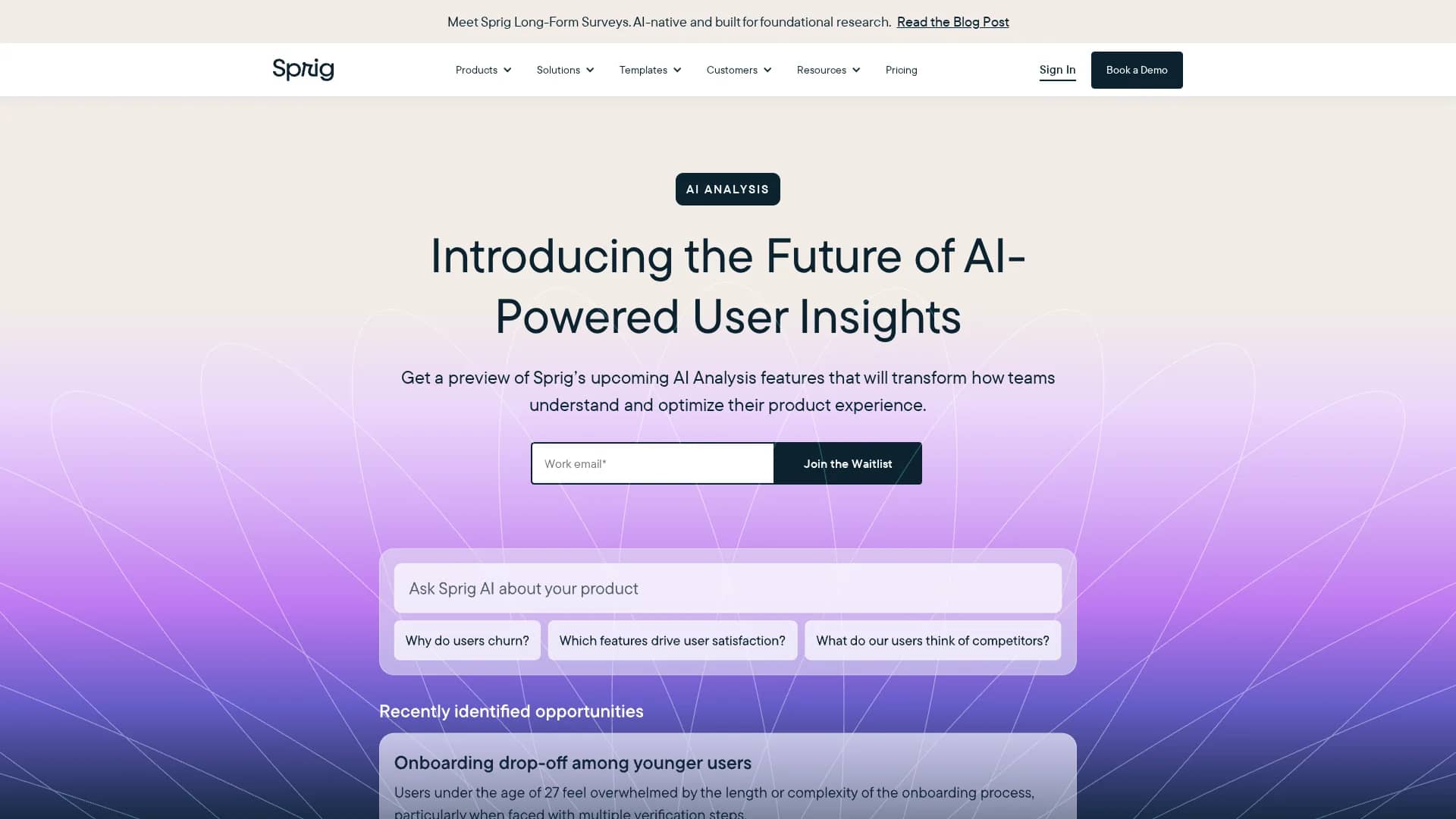 sprig homepage