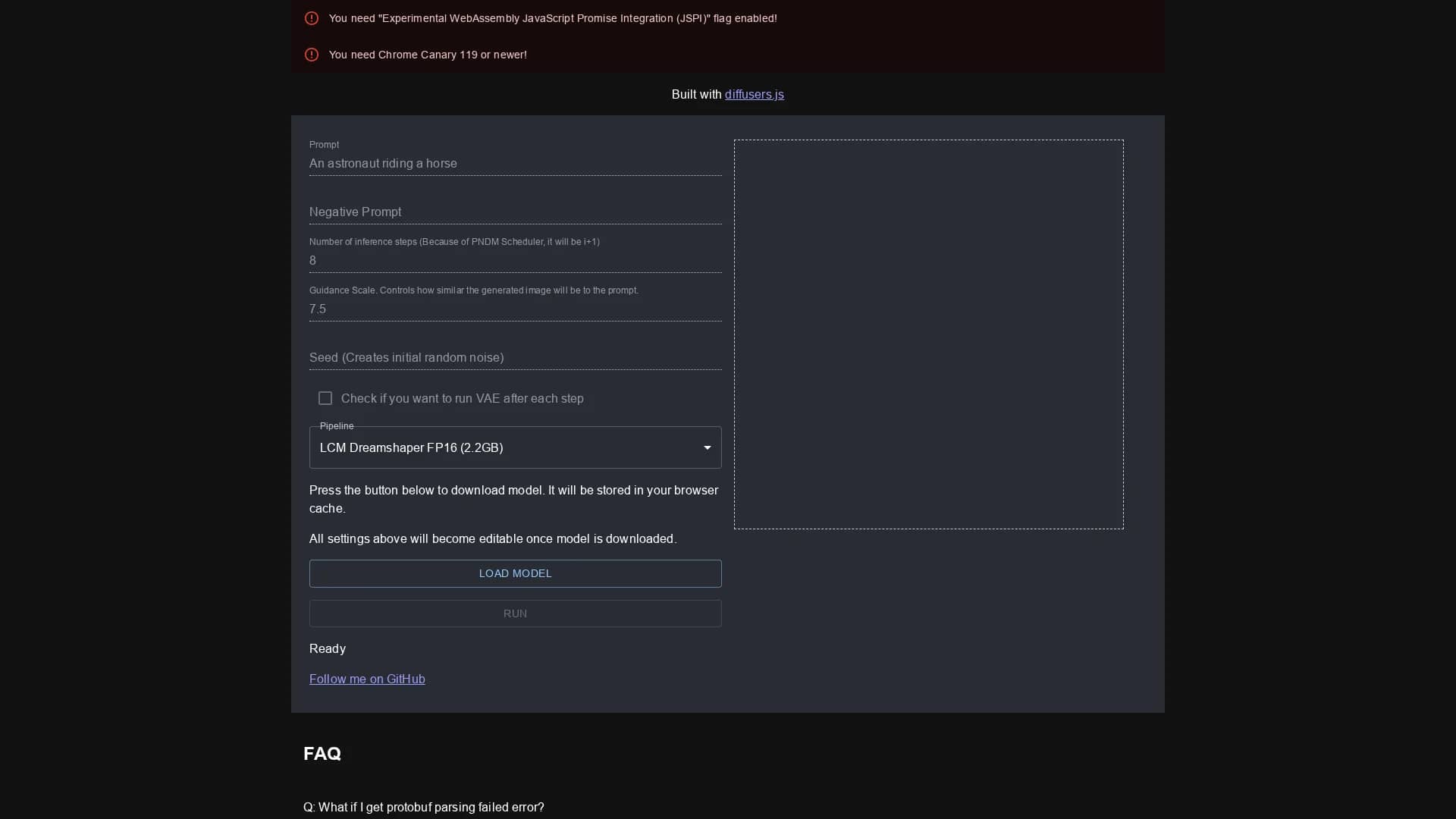 stable-diffusion-webgpu homepage