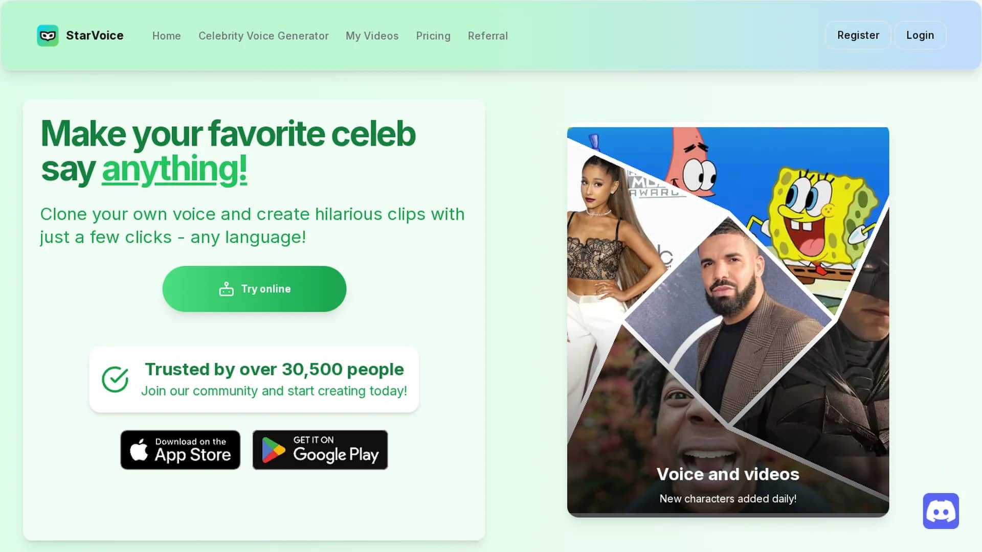 starvoiceai homepage