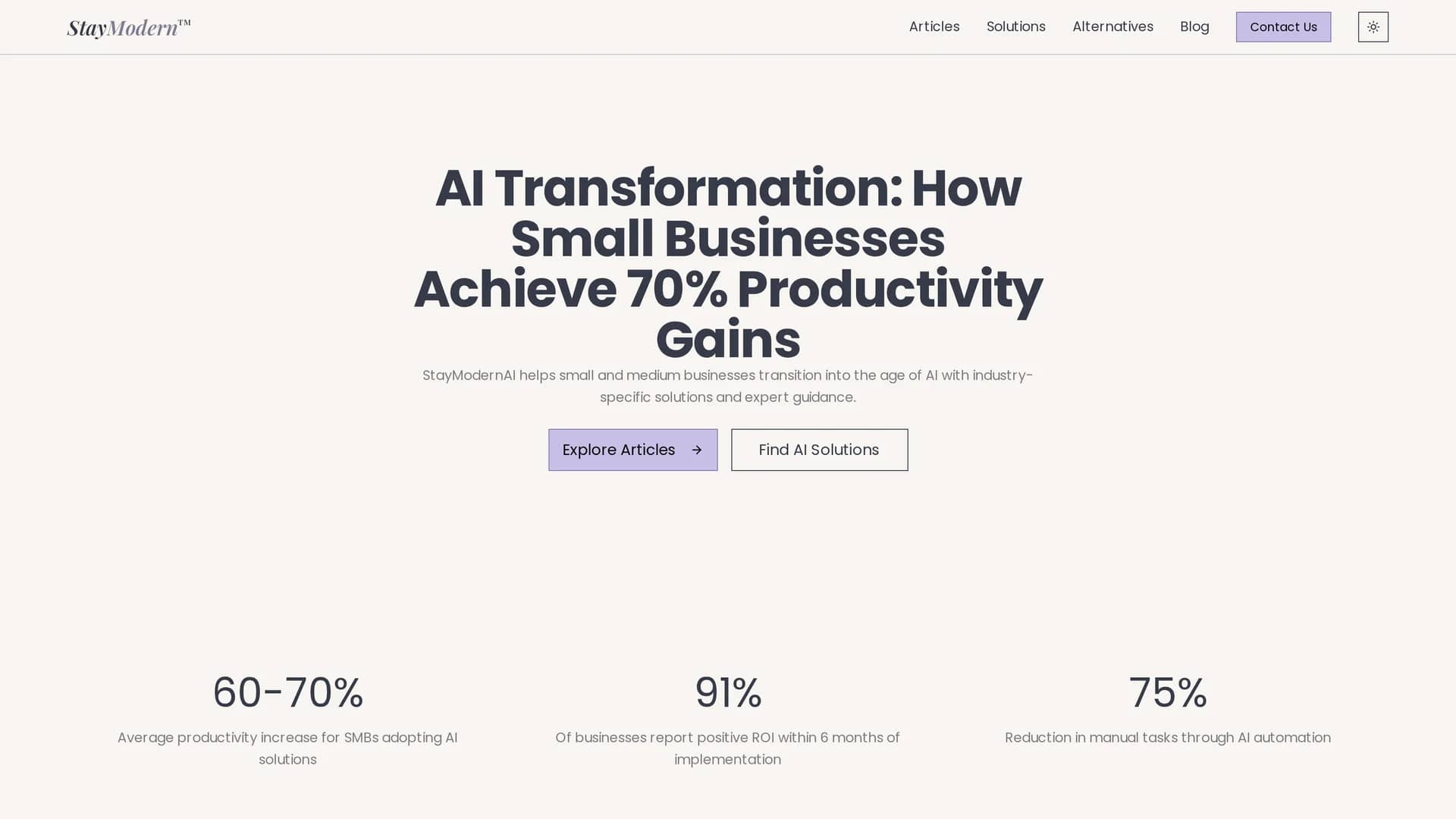 staymodernai homepage