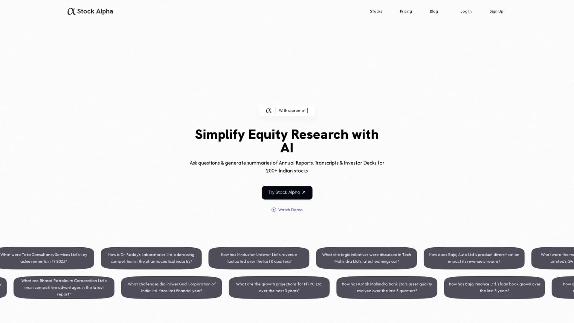 stock-alpha homepage