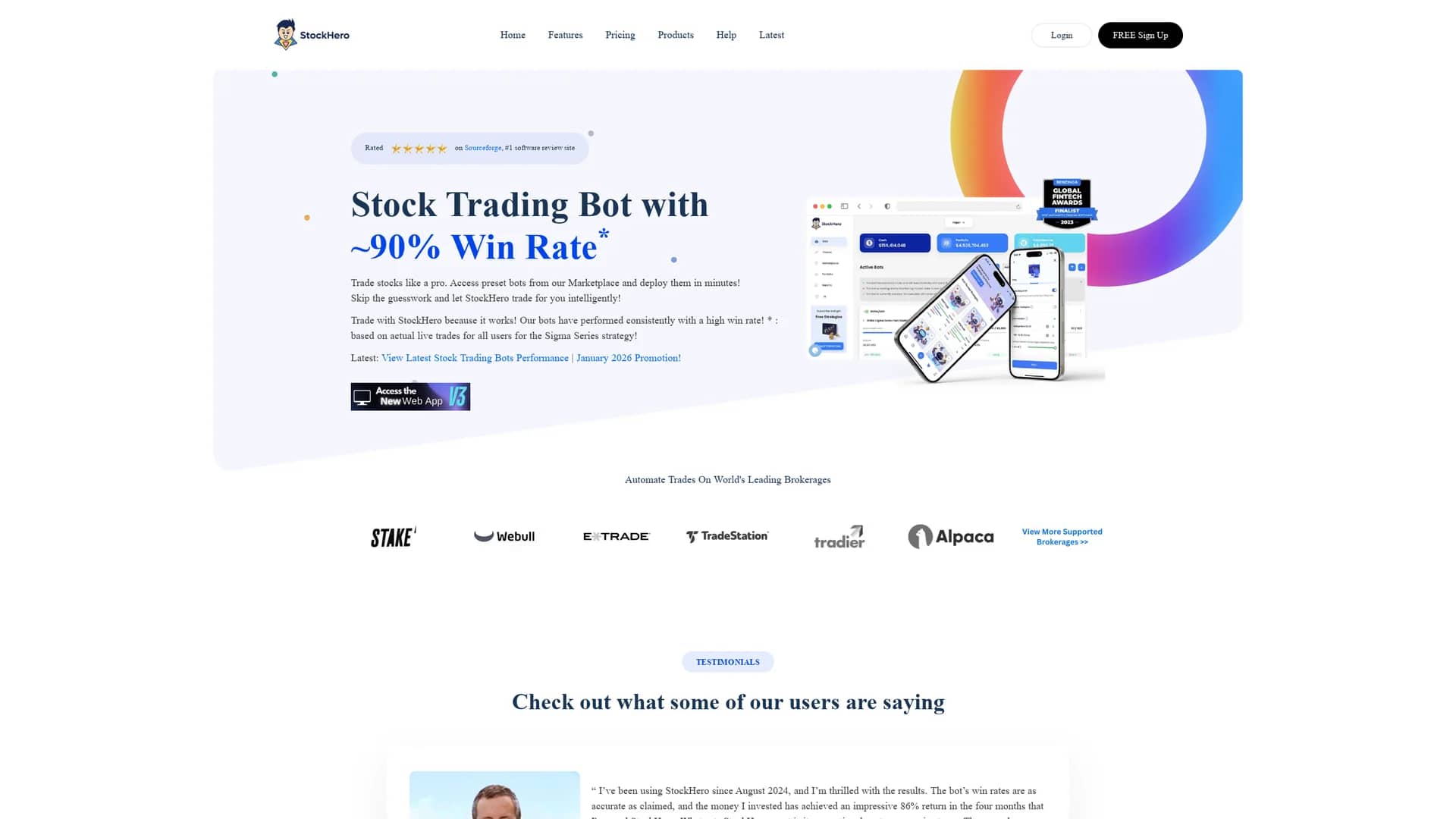 stockhero homepage