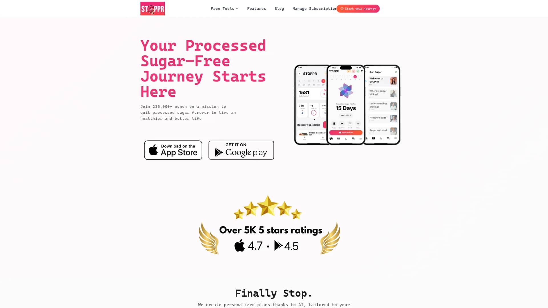 stoppr homepage