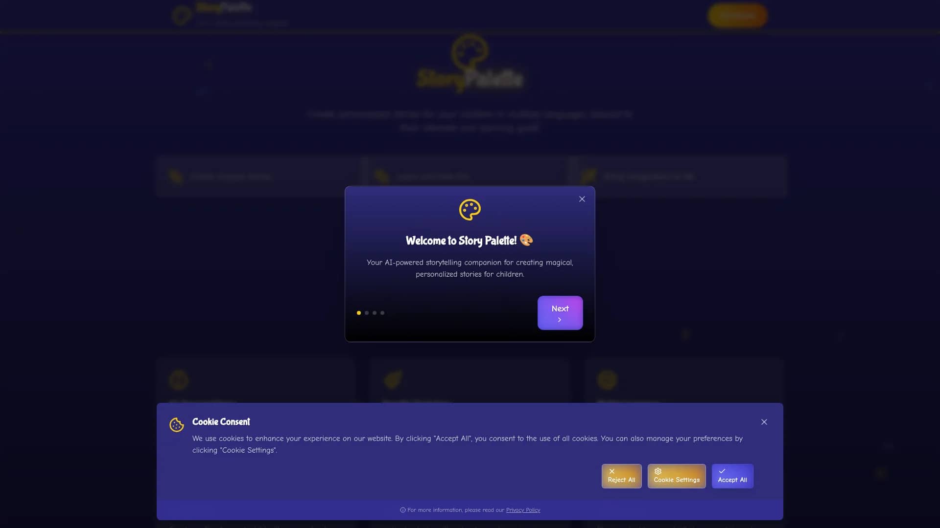 story-palette homepage