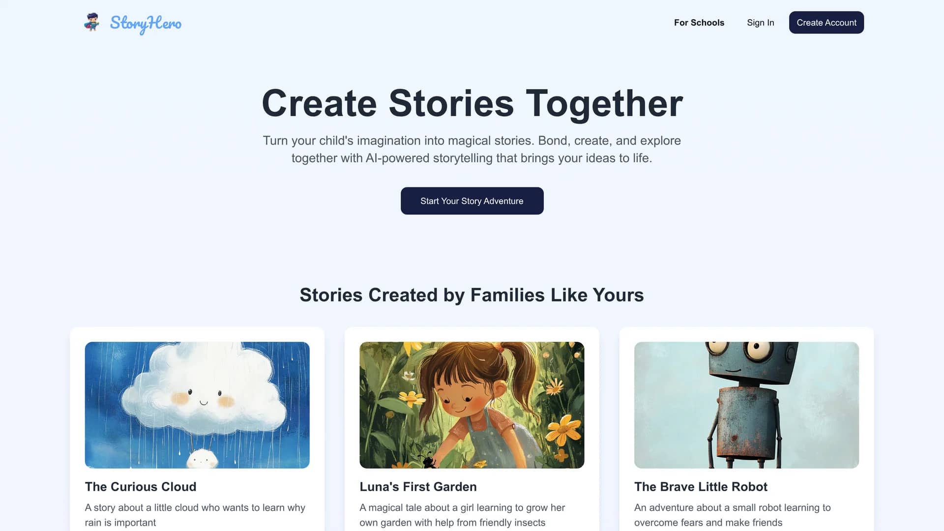 storyhero homepage