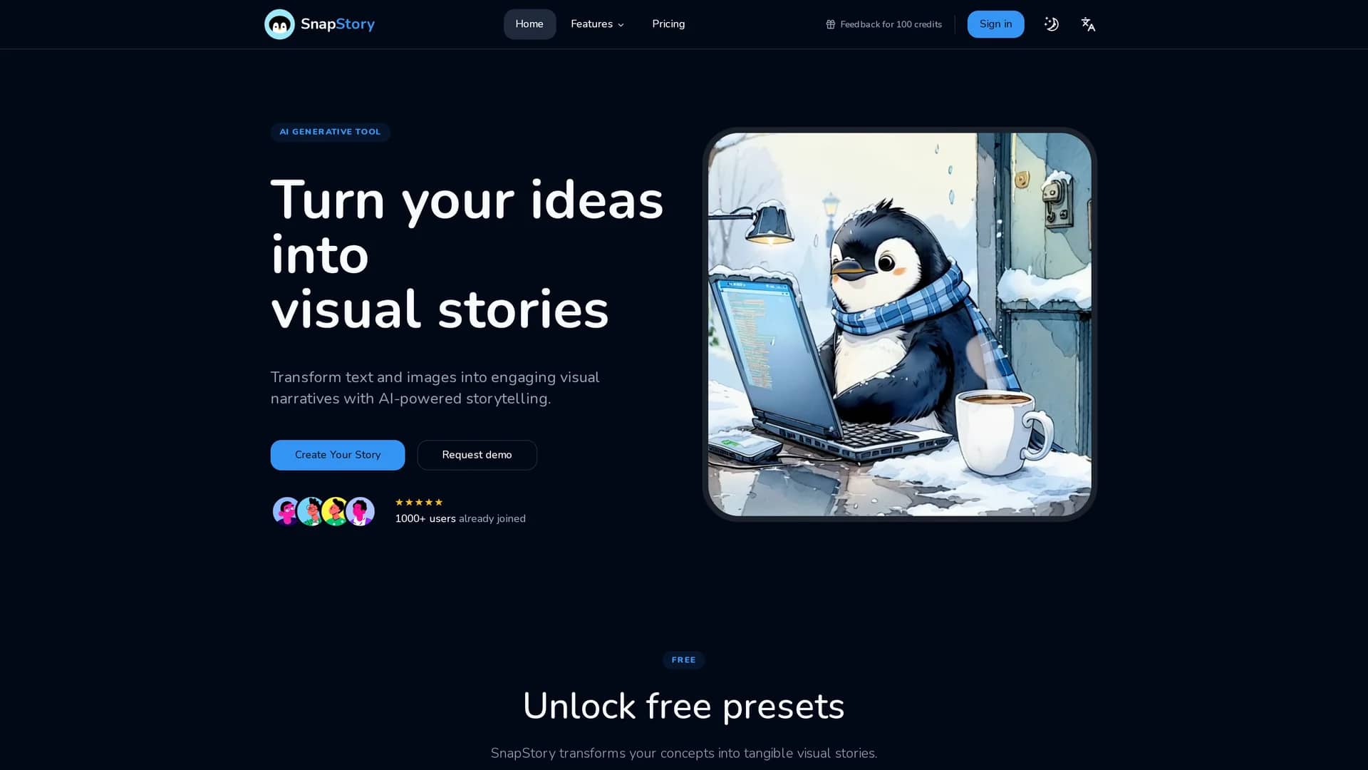 storysnap homepage