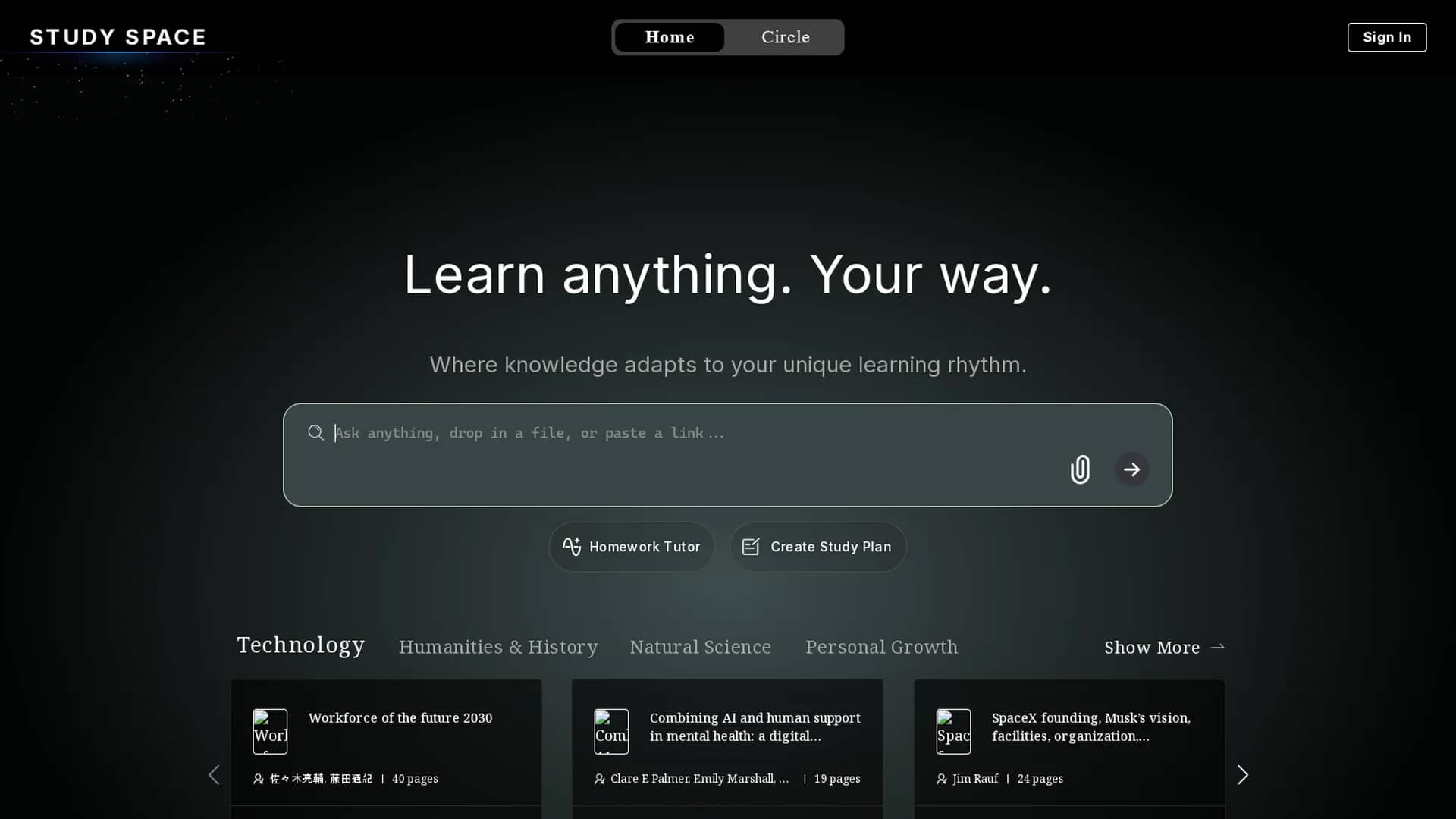 study-space homepage