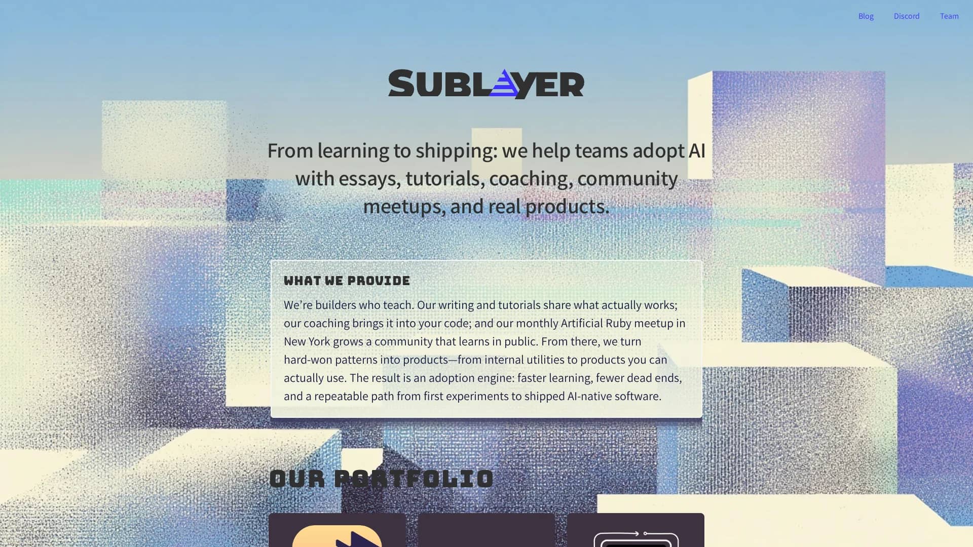 sublayer-ai homepage