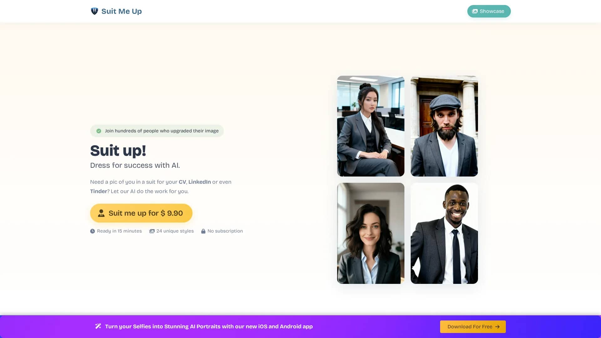 suit-me-up homepage