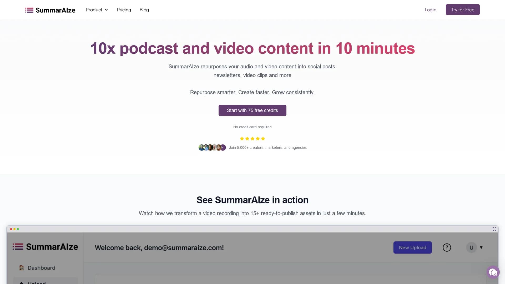 summaraize homepage