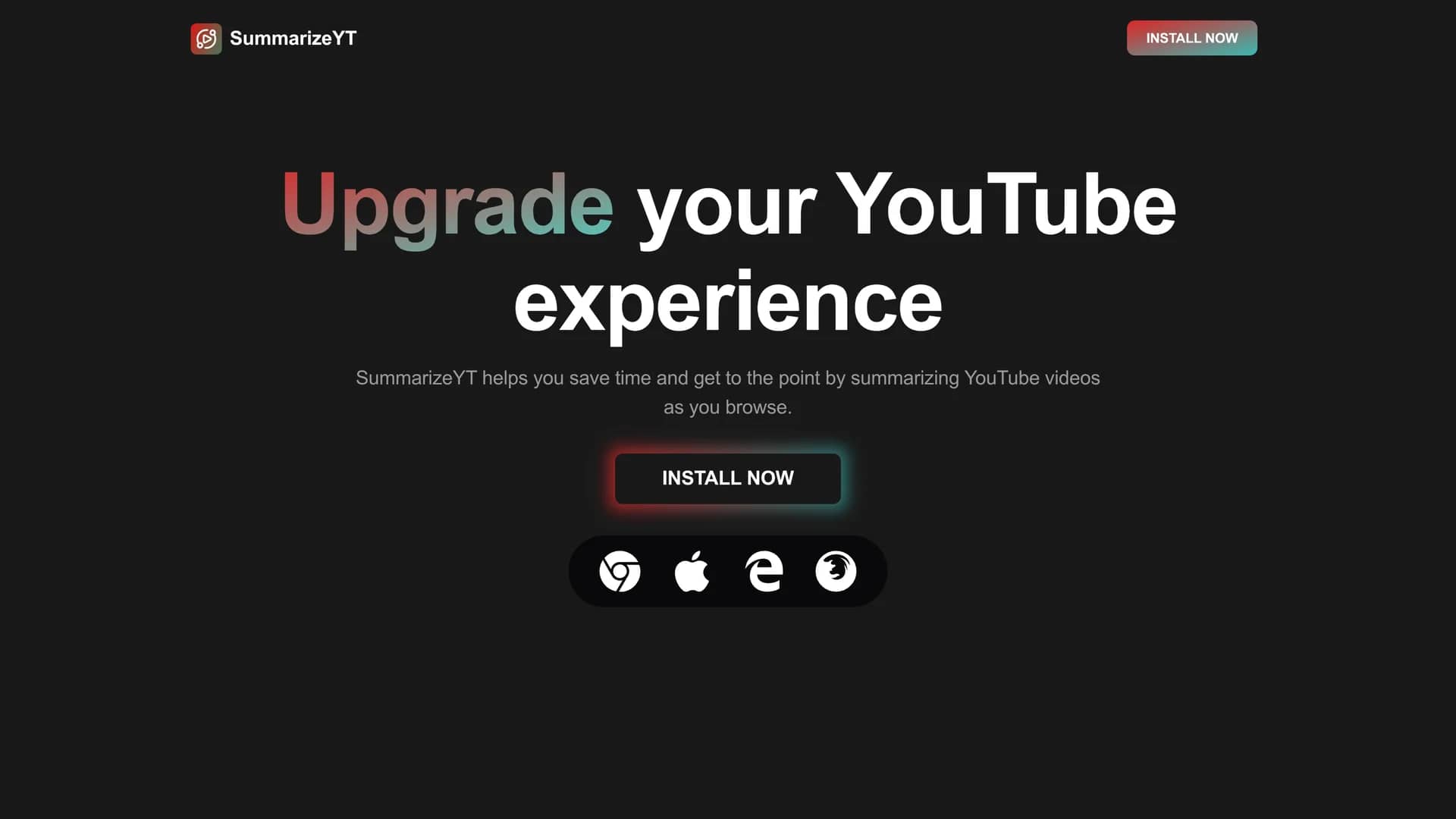 summarizeyt homepage